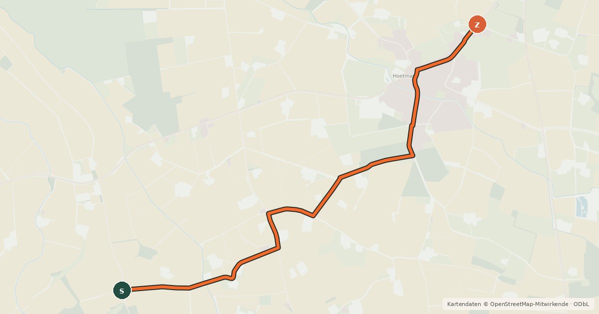 Kartenübersicht der Radroute Radroute 74-97