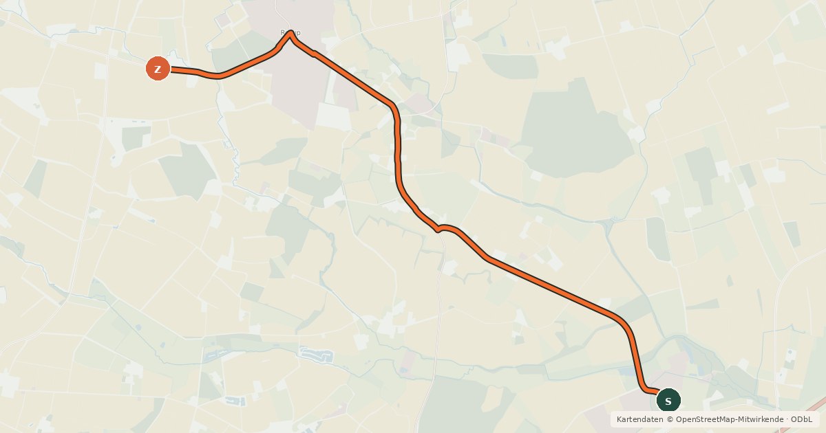 Kartenübersicht der Radroute Radroute 75-77