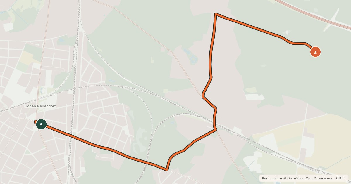 Kartenübersicht der Radroute Radroute 81-83