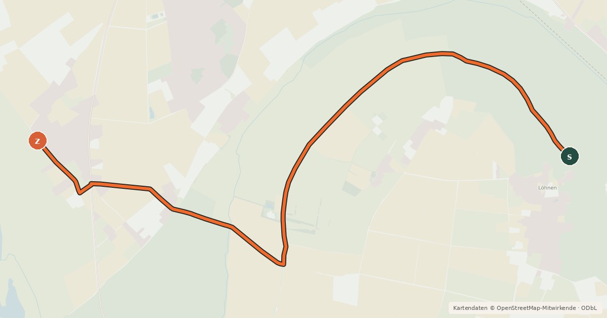 Kartenübersicht der Radroute Radroute 87-89