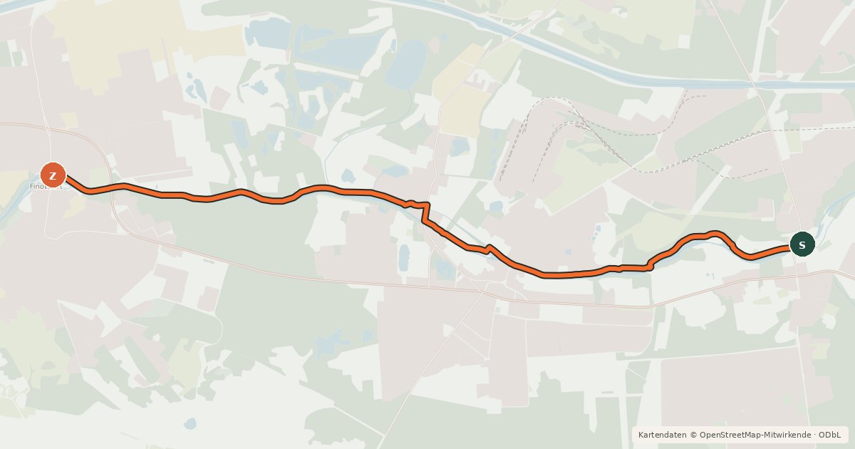Kartenübersicht der Radroute Radroute 91-94