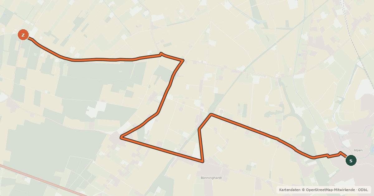 Kartenübersicht der Radroute Radroute 93-96