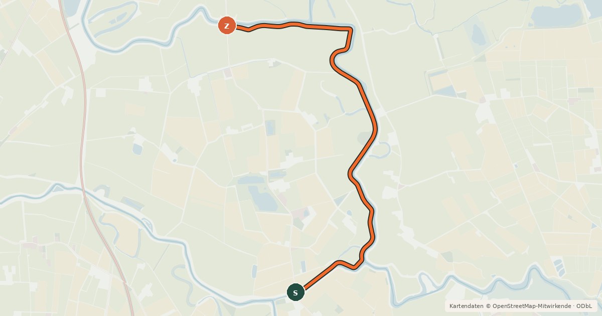 Kartenübersicht der Radroute Radroute 97-08