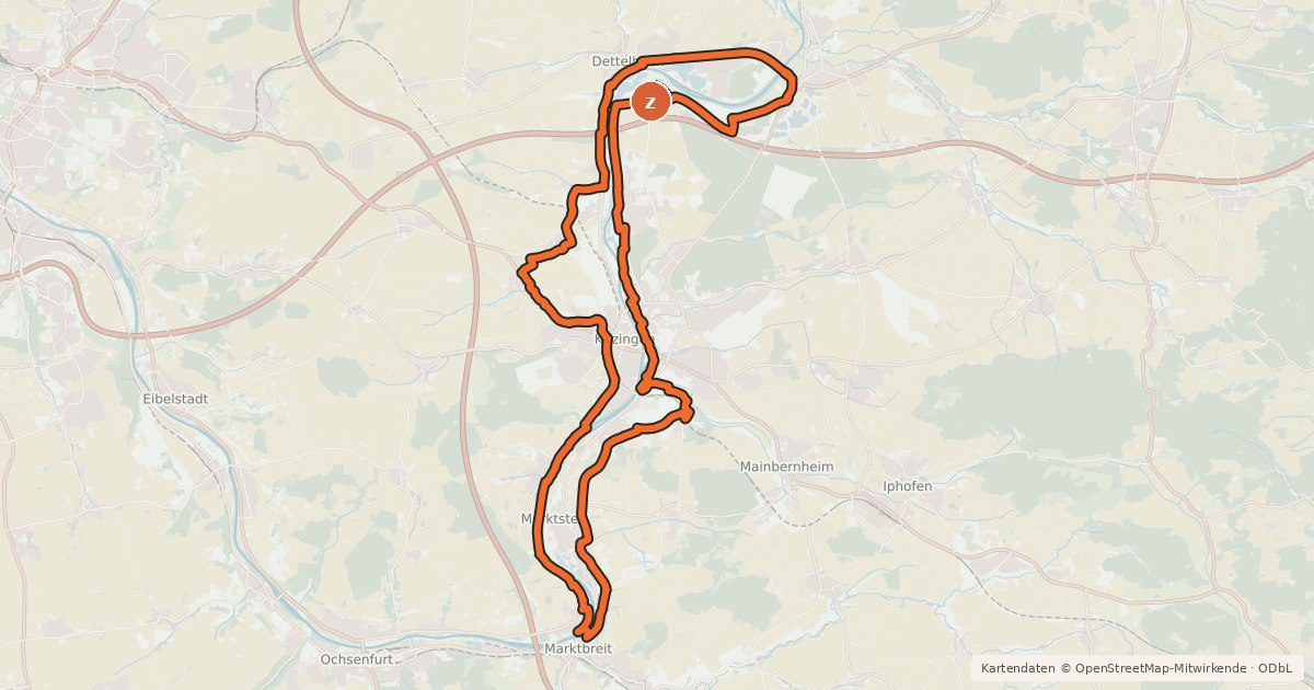 Kartenübersicht der Radroute Radroute Genießer-Tour