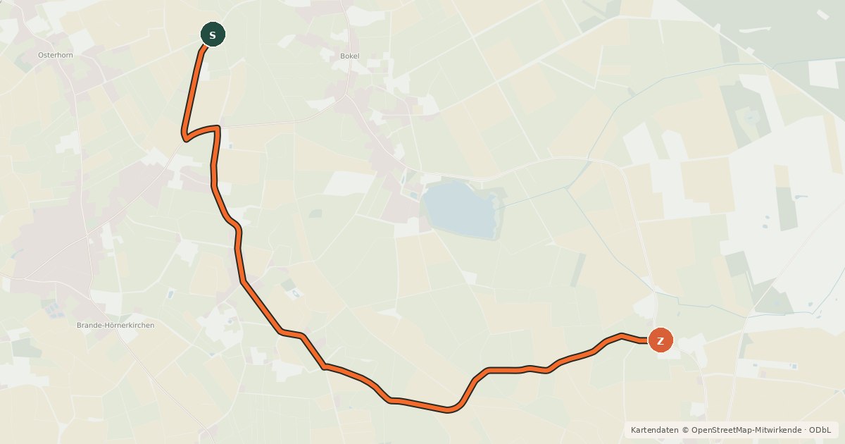 Kartenübersicht der Radroute Radroute Hör33-Ran2