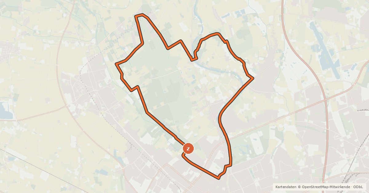 Kartenübersicht der Radroute Radroute Krefeld R2