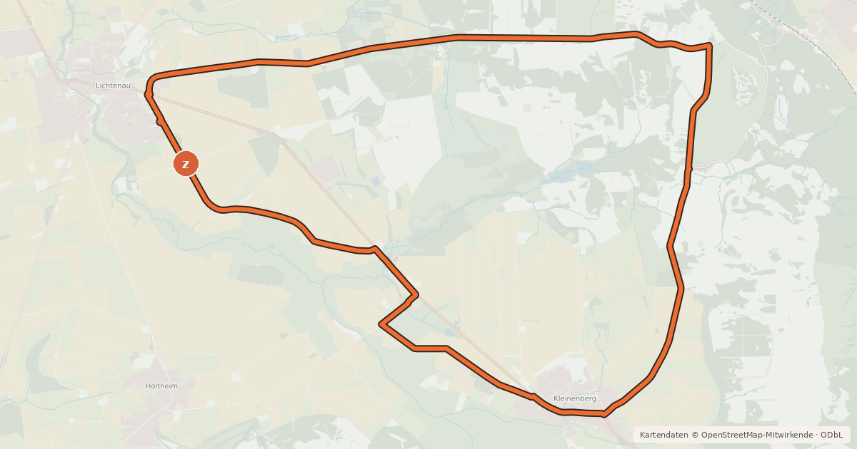 Kartenübersicht der Radroute Radroute Li3