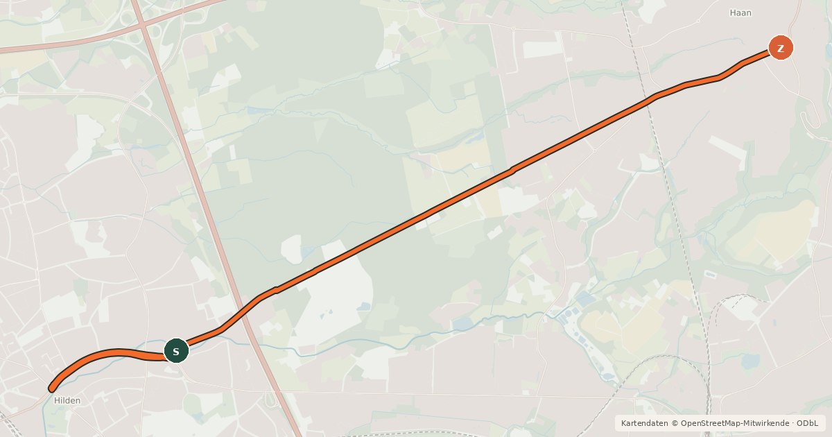 Kartenübersicht der Radroute Radroute NRW