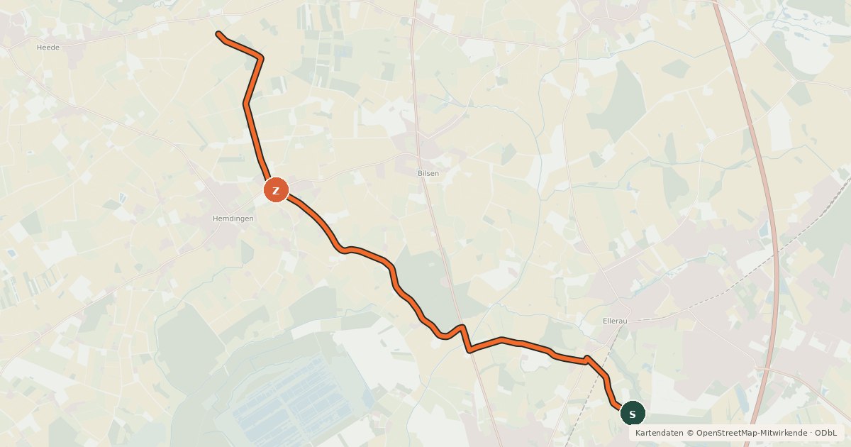 Kartenübersicht der Radroute Radroute Qui10-Ran39