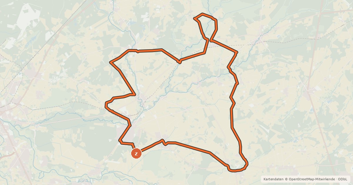 Kartenübersicht der Radroute Radroute R9