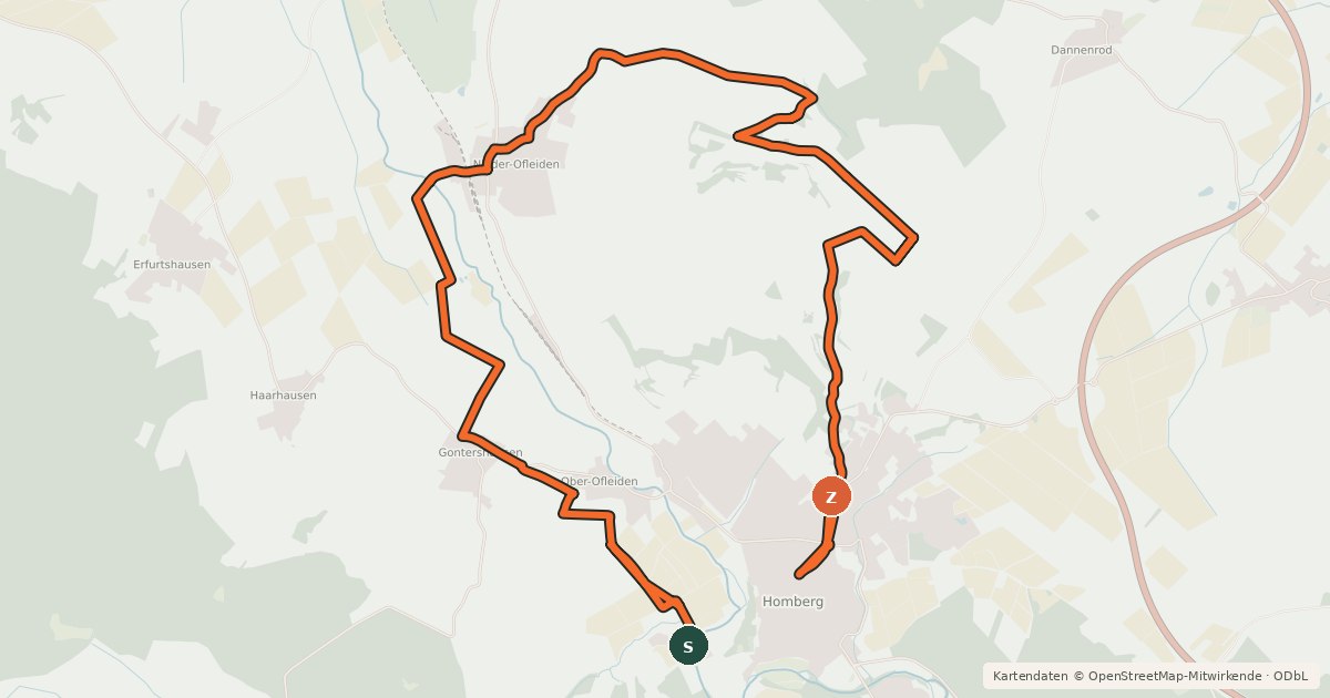 Kartenübersicht der Radroute Radroute RW2