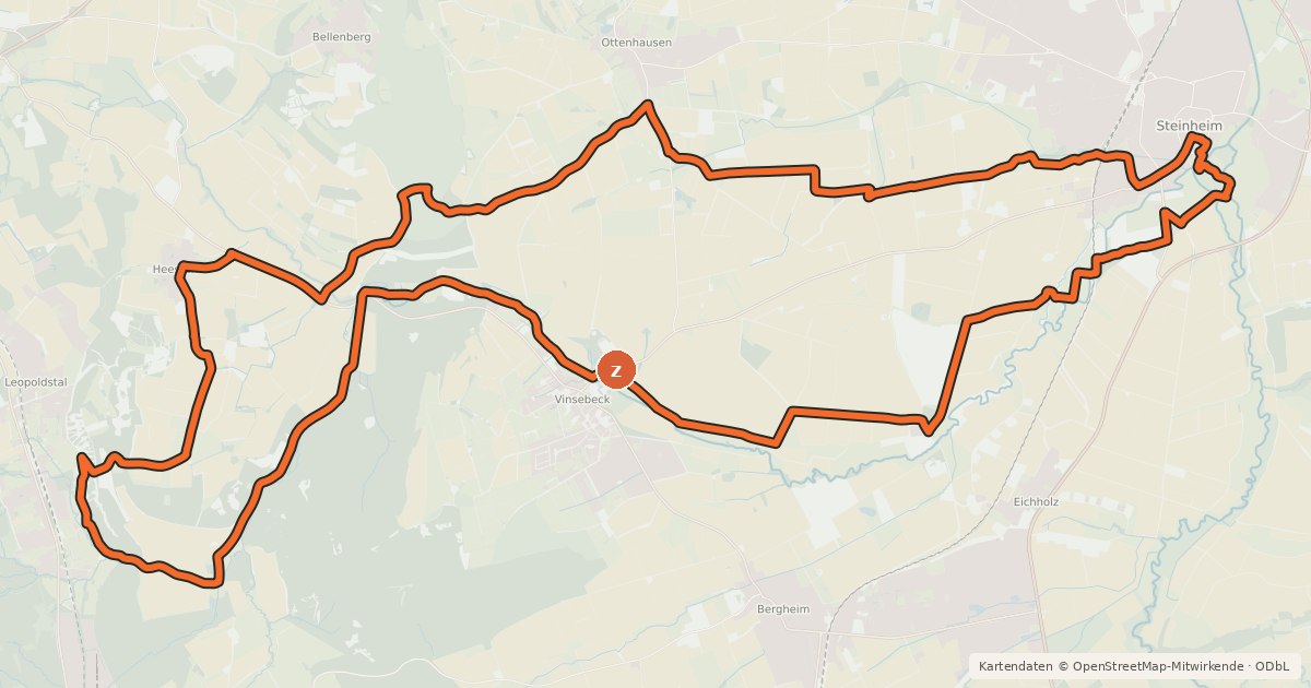 Kartenübersicht der Radroute Radroute Steinheim Kletter-Tour