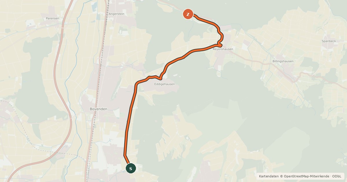Kartenübersicht der Radroute Radroutennetz Landkreis GÖ R18