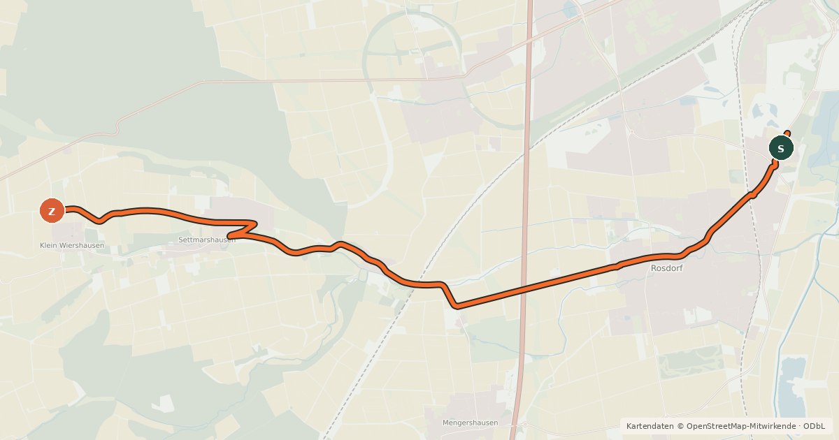 Kartenübersicht der Radroute Radroutennetz Landkreis GÖ R5