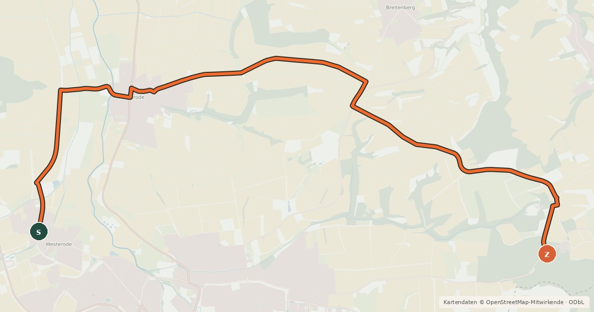 Kartenübersicht der Radroute Radroutennetz Landkreis GÖ V69