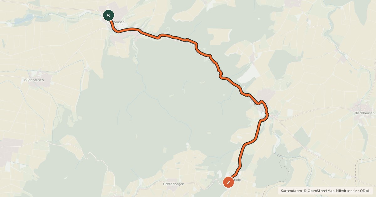 Kartenübersicht der Radroute Radroutennetz Landkreis Göttingen R11
