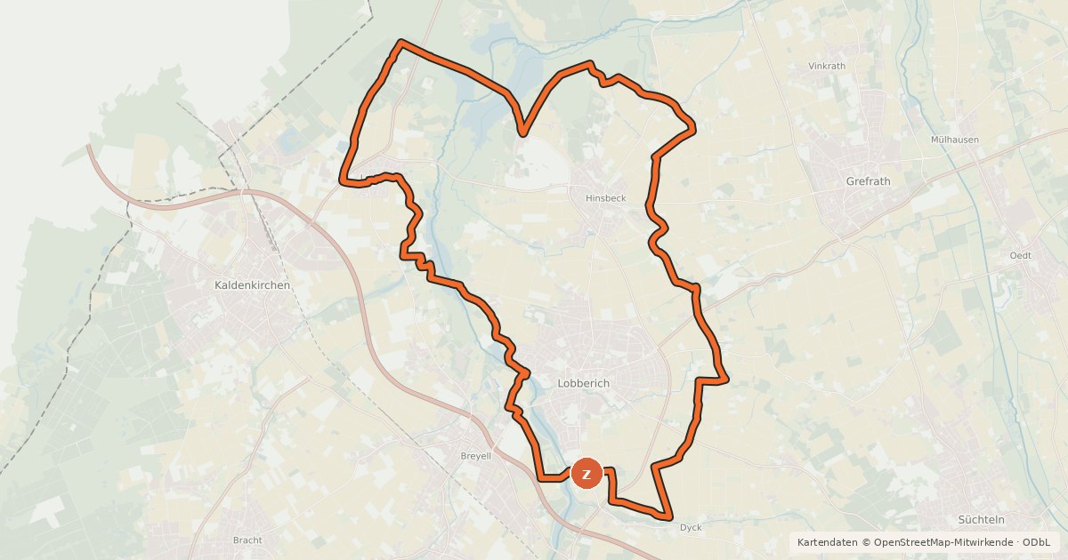 Kartenübersicht der Radroute Radrundwanderweg Nettetal