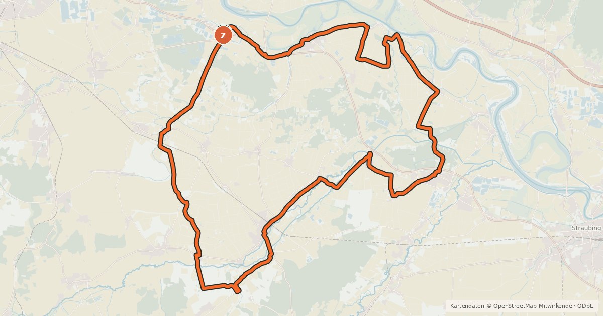 Kartenübersicht der Radroute Radrundwanderweg R10 Landkreis Regensburg