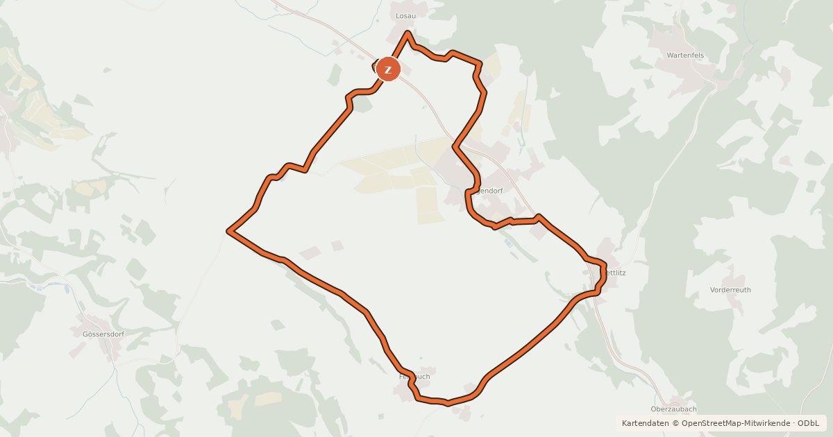 Kartenübersicht der Radroute Radrundweg Kulmbach KU7