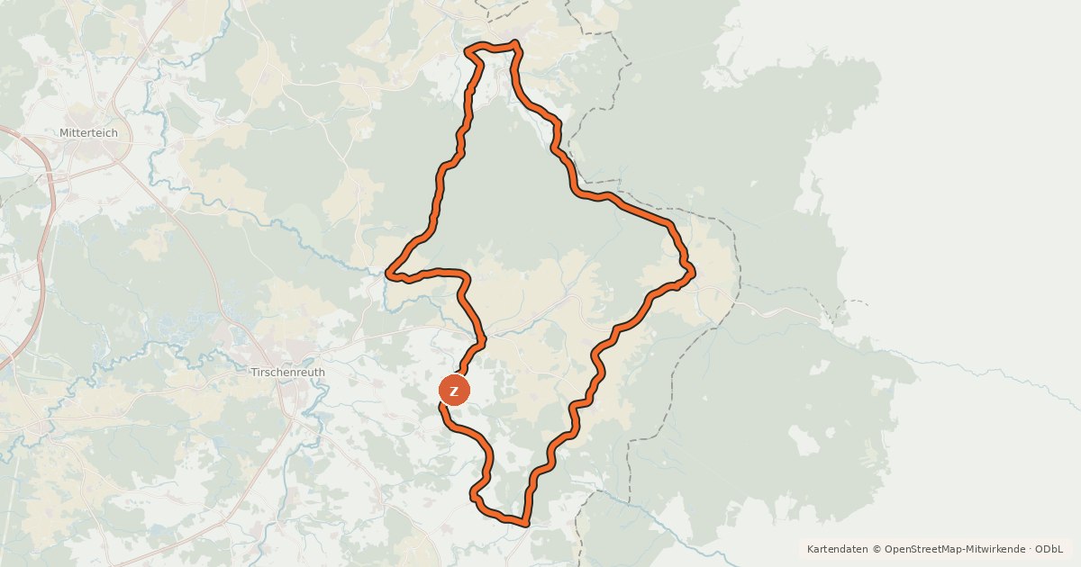 Kartenübersicht der Radroute Radrundweg Lkr. TIR 6