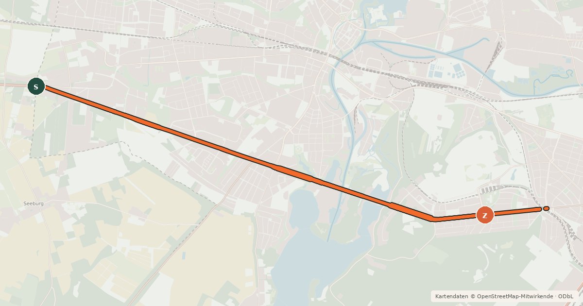 Kartenübersicht der Radroute Radschnellverbindung West-Route
