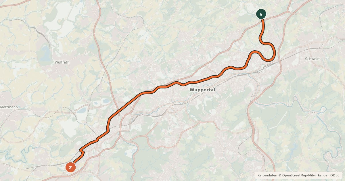 Kartenübersicht der Radroute Radschnellweg Nordbahntrasse