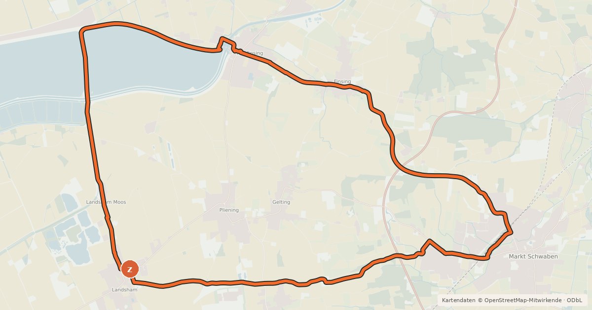 Kartenübersicht der Radroute Radtour 1, LKR Ebersberg