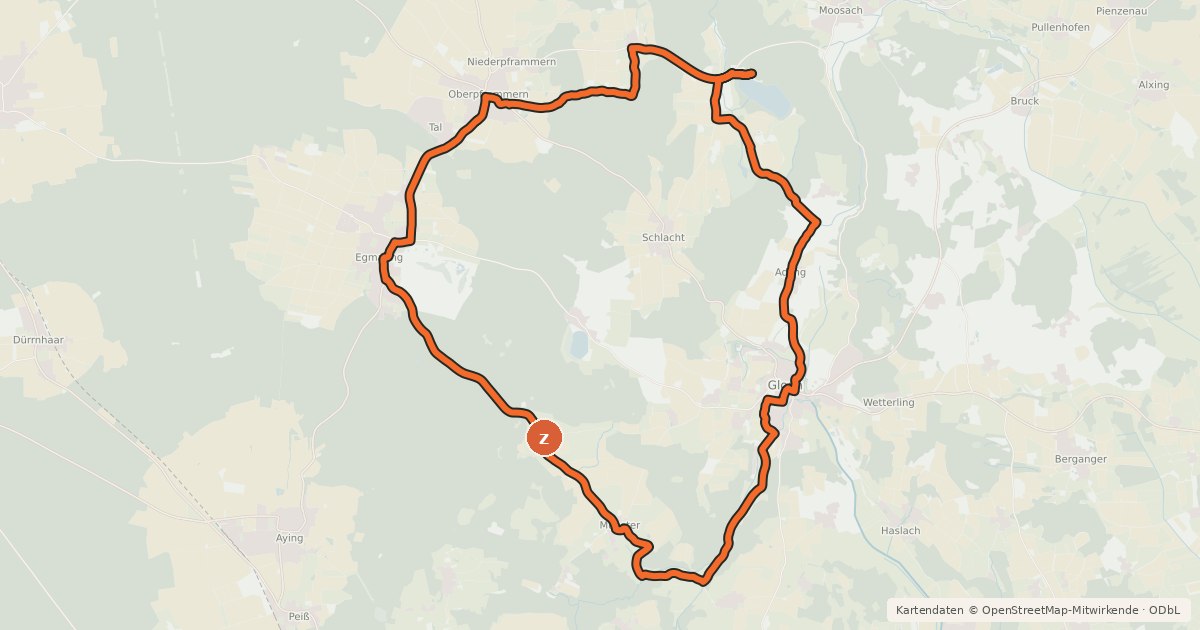 Kartenübersicht der Radroute Radtour 11, LKR Ebersberg