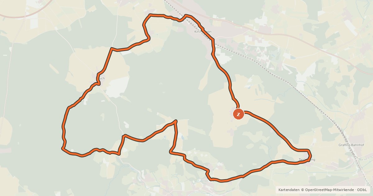 Kartenübersicht der Radroute Radtour 12 "Biergartentour", LKR Ebersberg