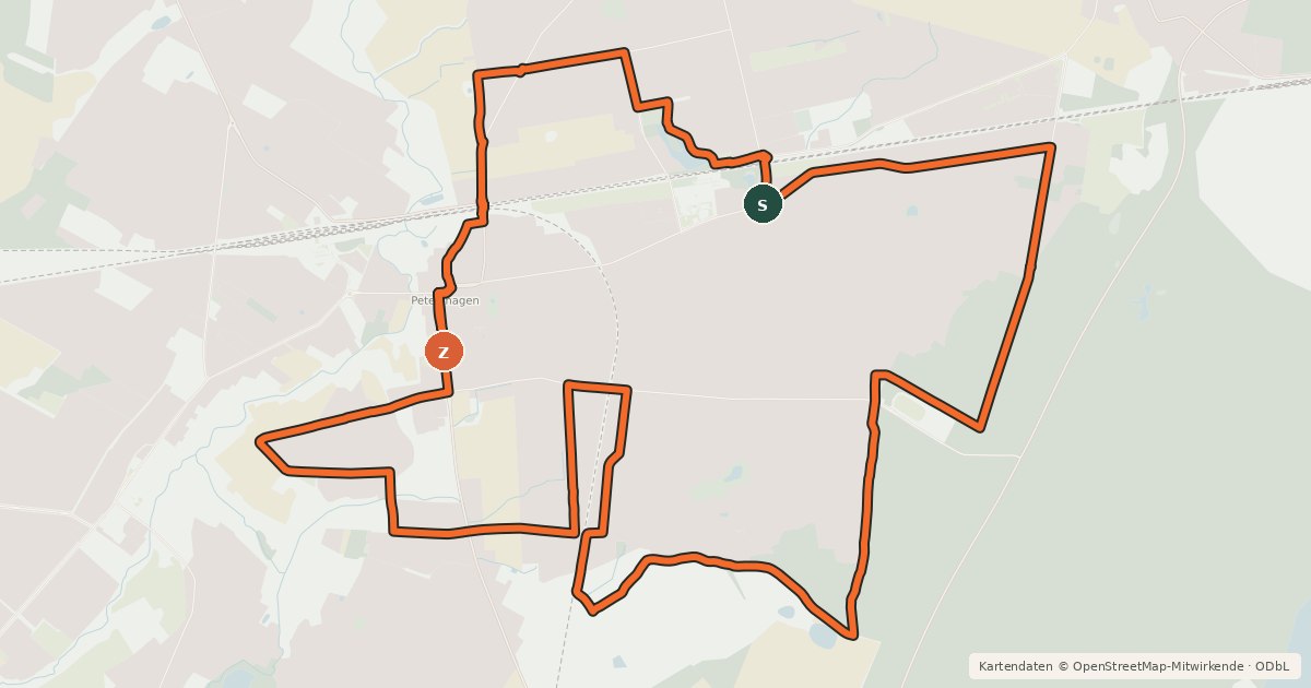 Kartenübersicht der Radroute Radtour 2 Rund um Petershagen