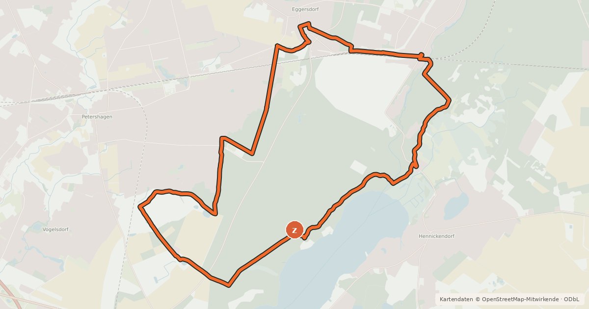 Kartenübersicht der Radroute Radtour 3 Stienitzsee - Lange Dammwiesen