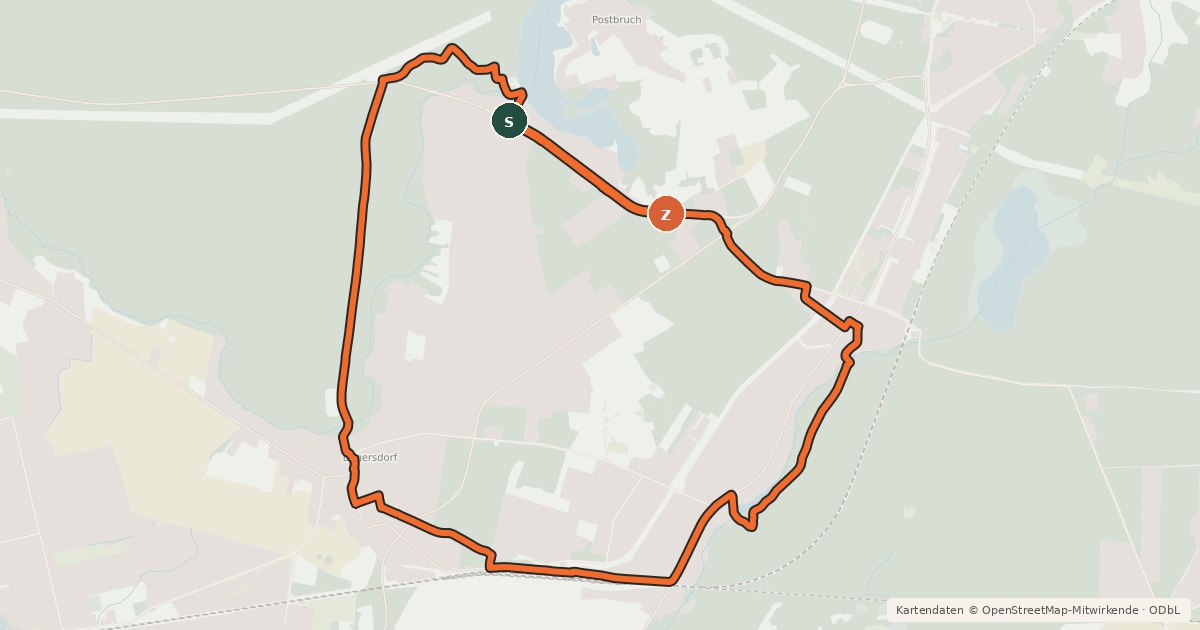 Kartenübersicht der Radroute Radtour 4 Rund um Eggersdorf