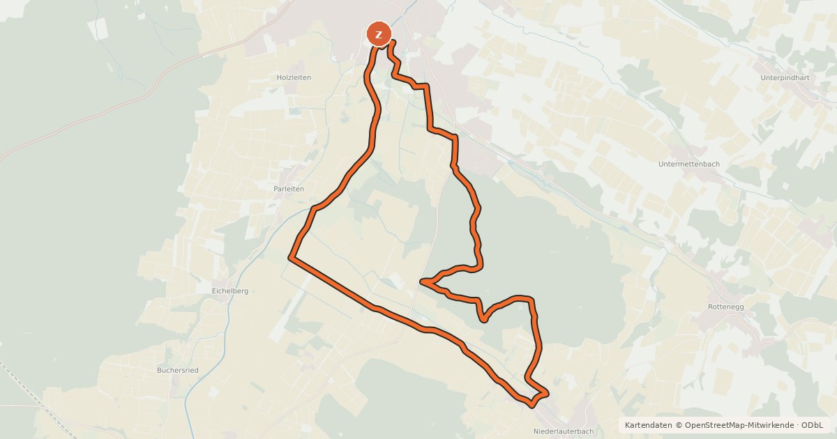 Kartenübersicht der Radroute Radtour Grabhügelfeld