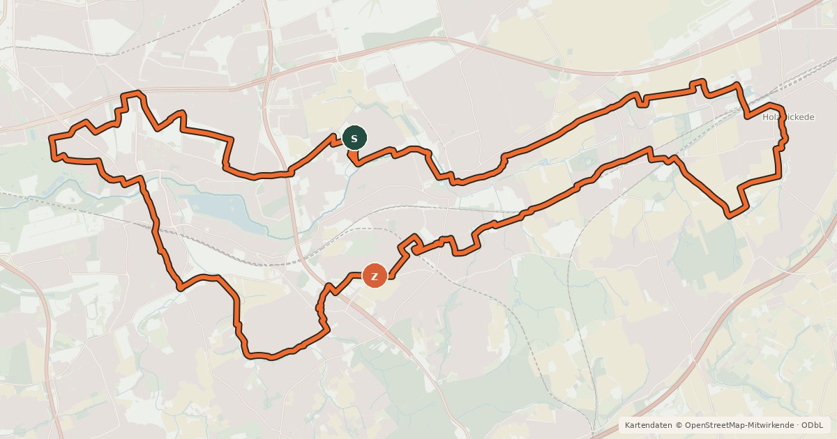 Kartenübersicht der Radroute Radtour Ost