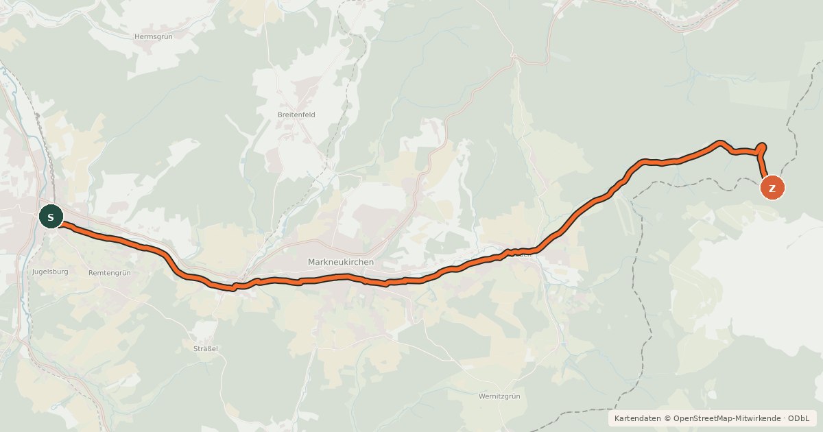 Kartenübersicht der Radroute Radtour Schwarzbachtal