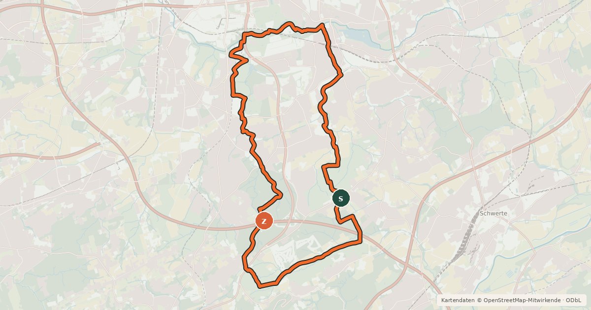Kartenübersicht der Radroute Radtour Süd