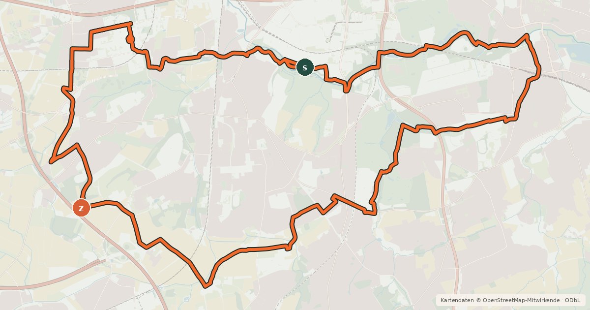 Kartenübersicht der Radroute Radtour West