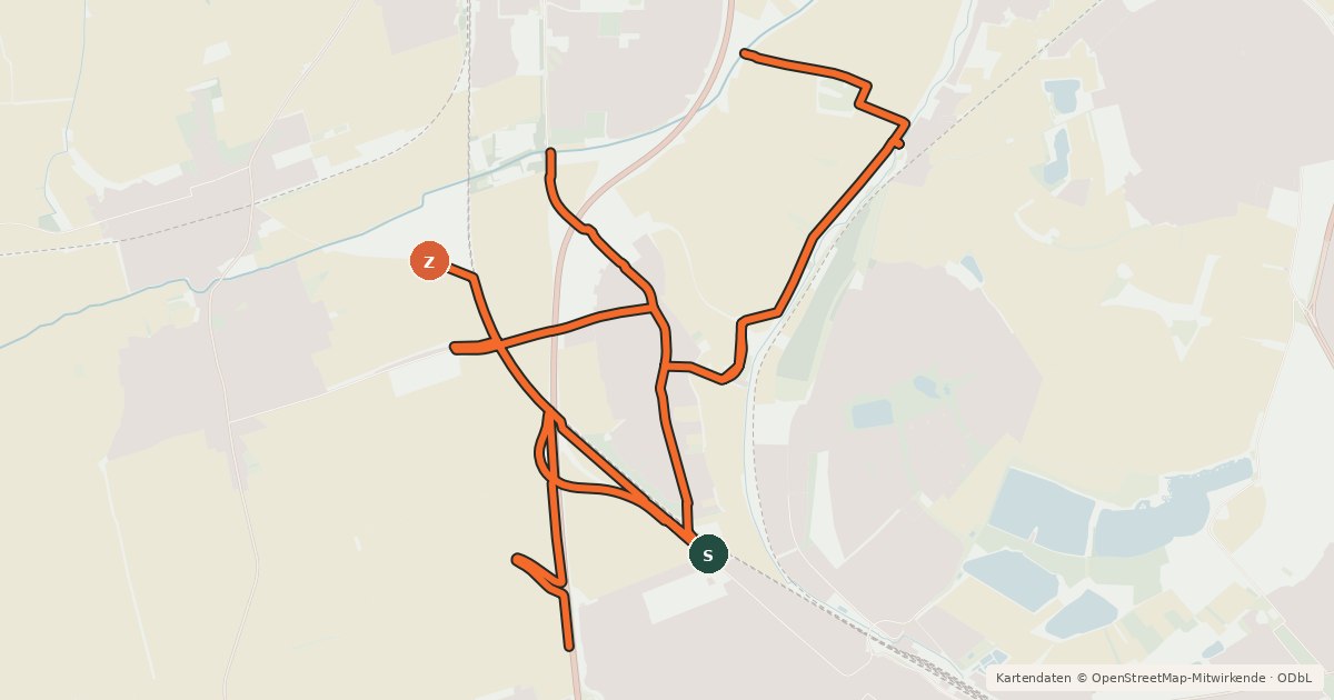 Kartenübersicht der Radroute Radverkehrsnetz FT-Studernheim