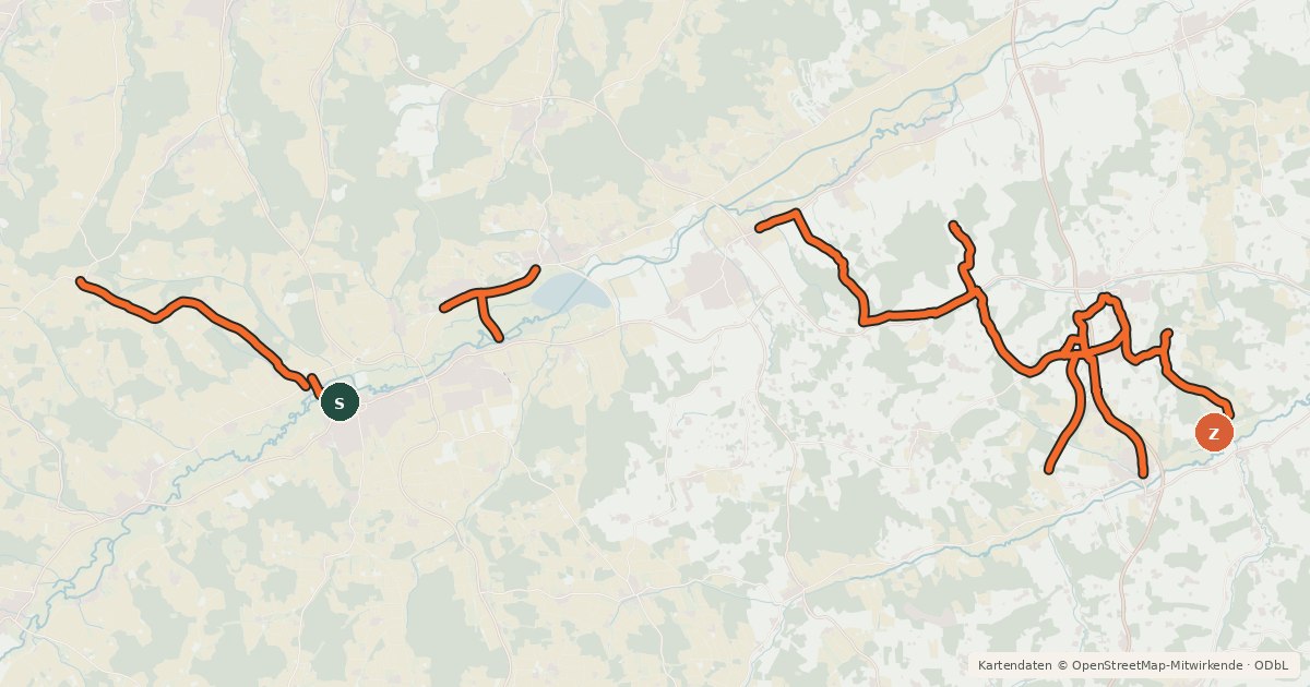 Kartenübersicht der Radroute Radverkehrsnetz Landkreis Dingolfing-Landau