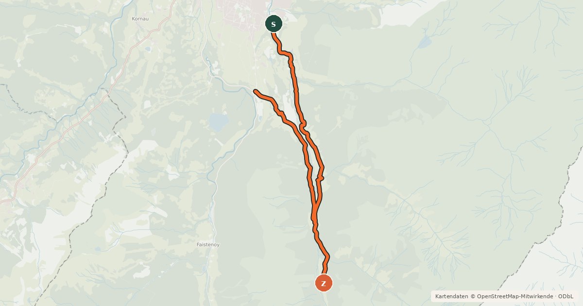 Kartenübersicht der Radroute Radwanderung Trettachtal
