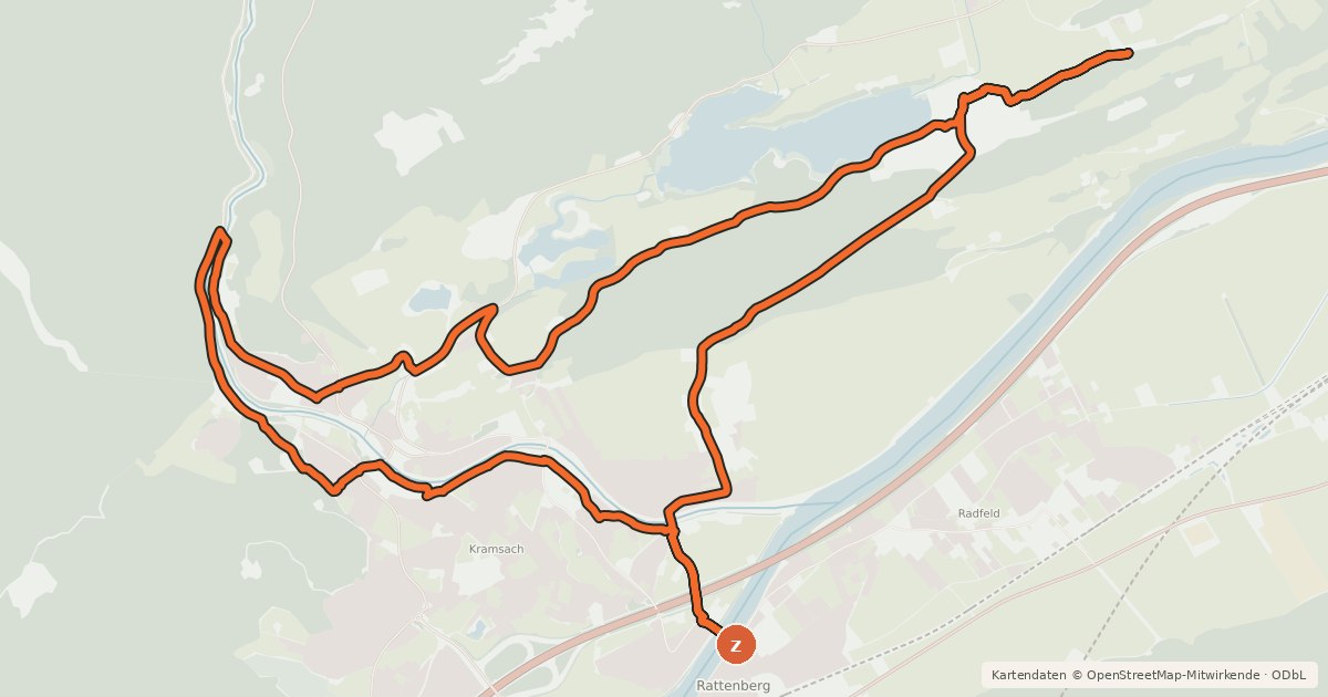 Kartenübersicht der Radroute Radwanderweg Heilwasser Kramsach