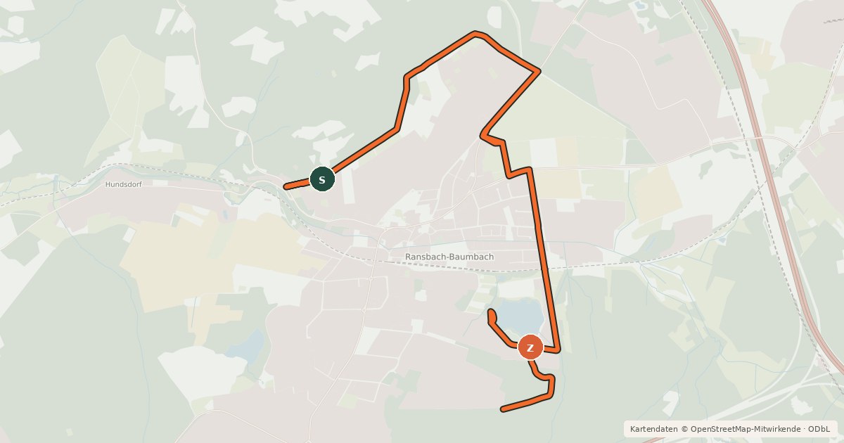 Kartenübersicht der Radroute Radwanderweg Ransbach-Baumbach 1