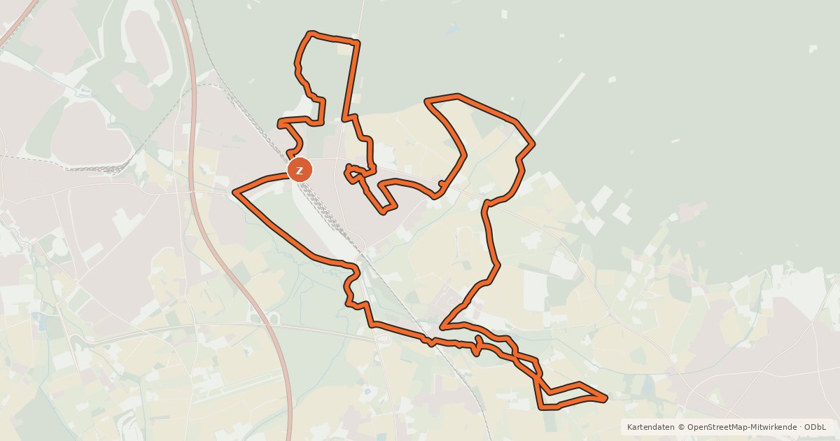 Kartenübersicht der Radroute Radwanderweg Sinsener Runde