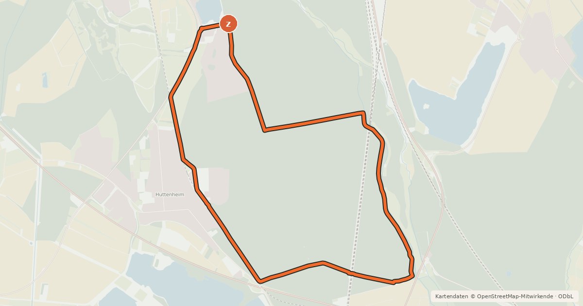 Kartenübersicht der Radroute Radwanderweg um Philippsburg - Route 2
