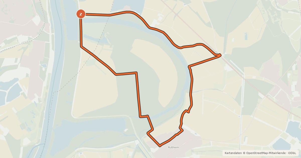 Kartenübersicht der Radroute Radwanderweg um Philippsburg - Route 5