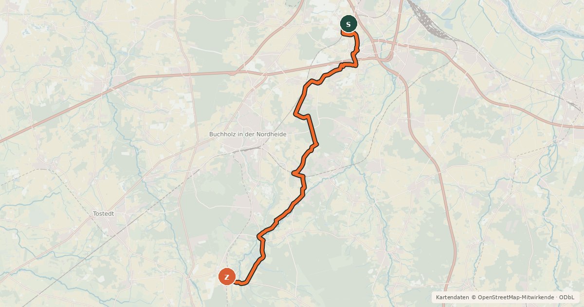 Kartenübersicht der Radroute Radweg 10