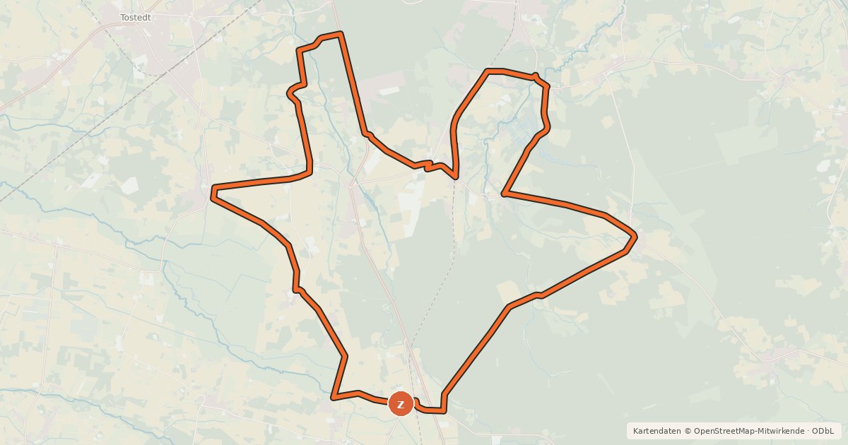 Kartenübersicht der Radroute Radweg 16