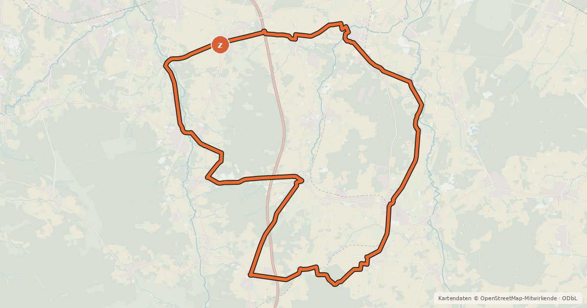 Kartenübersicht der Radroute Radweg 19