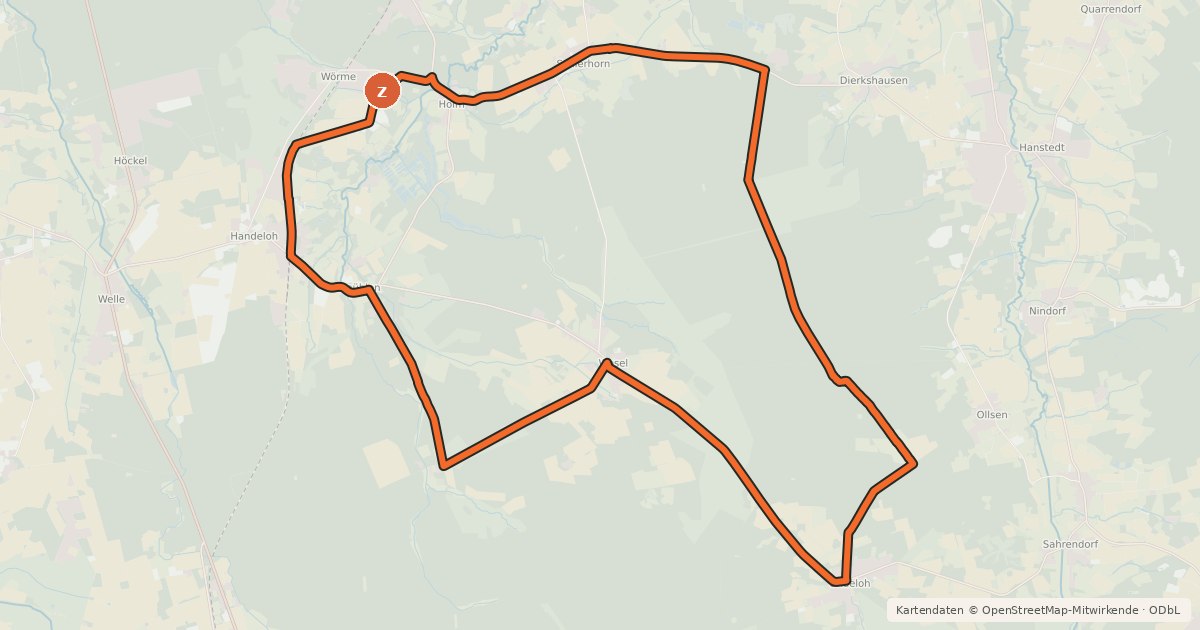 Kartenübersicht der Radroute Radweg 21