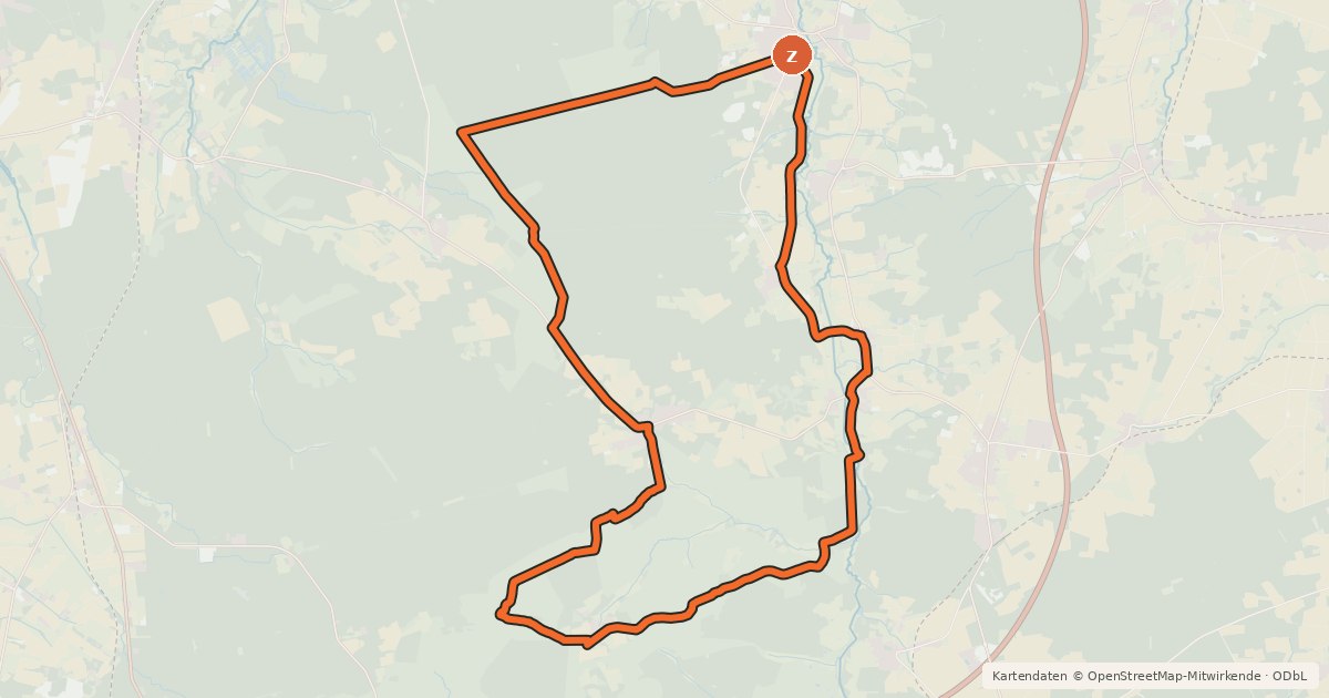 Kartenübersicht der Radroute Radweg 23